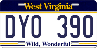 WV license plate DYO390