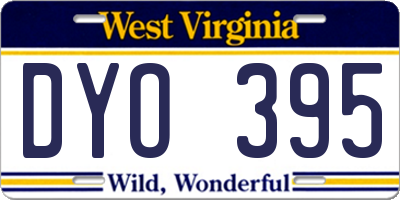WV license plate DYO395