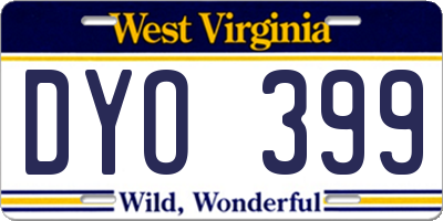WV license plate DYO399