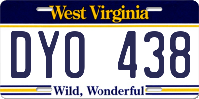 WV license plate DYO438
