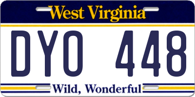 WV license plate DYO448