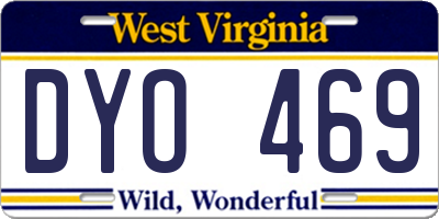 WV license plate DYO469