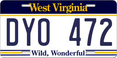 WV license plate DYO472