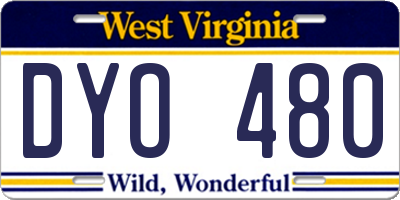 WV license plate DYO480