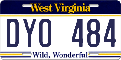 WV license plate DYO484