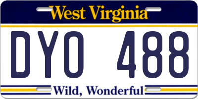 WV license plate DYO488