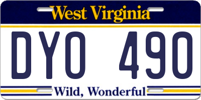 WV license plate DYO490