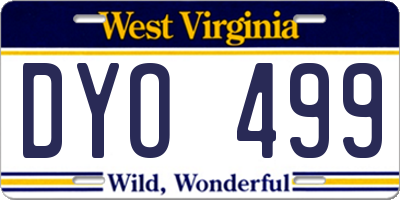 WV license plate DYO499