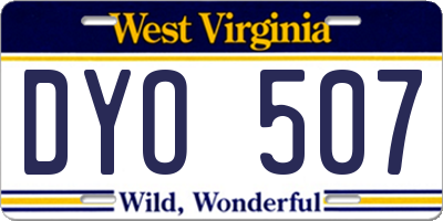 WV license plate DYO507