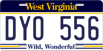WV license plate DYO556