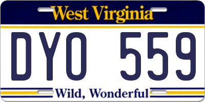 WV license plate DYO559