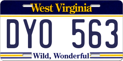 WV license plate DYO563