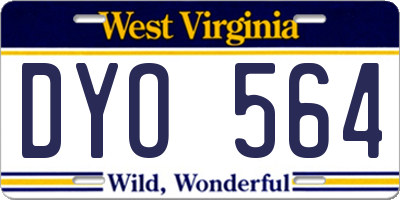 WV license plate DYO564