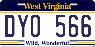 WV license plate DYO566