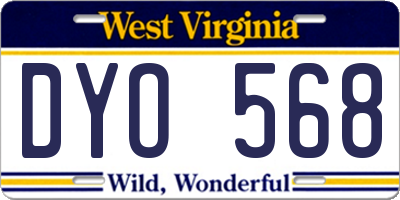 WV license plate DYO568