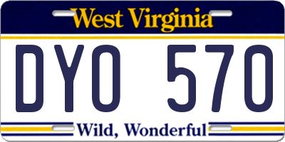 WV license plate DYO570
