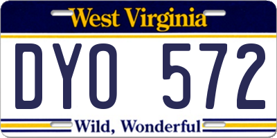 WV license plate DYO572