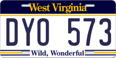 WV license plate DYO573
