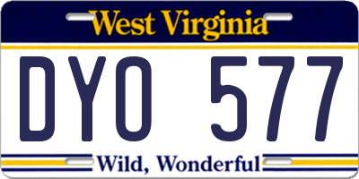 WV license plate DYO577