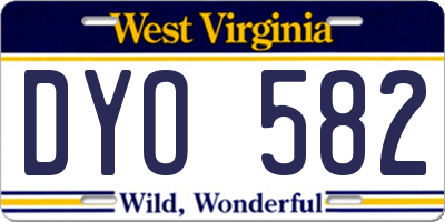 WV license plate DYO582