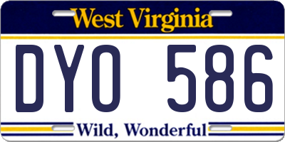 WV license plate DYO586