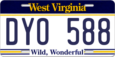WV license plate DYO588