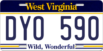WV license plate DYO590