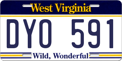 WV license plate DYO591