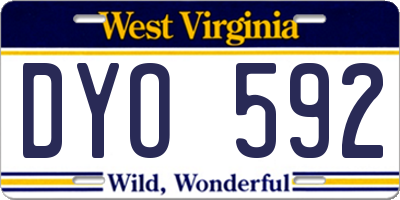 WV license plate DYO592