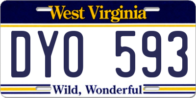 WV license plate DYO593