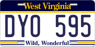 WV license plate DYO595