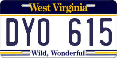 WV license plate DYO615