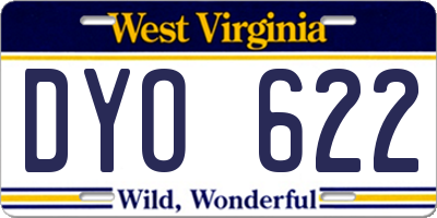 WV license plate DYO622