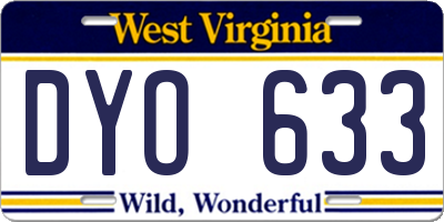 WV license plate DYO633
