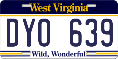 WV license plate DYO639
