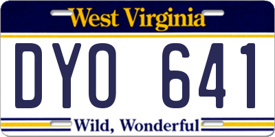 WV license plate DYO641
