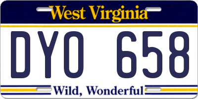 WV license plate DYO658