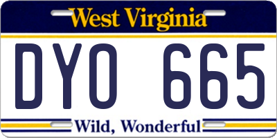 WV license plate DYO665