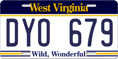 WV license plate DYO679