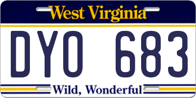 WV license plate DYO683