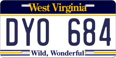 WV license plate DYO684