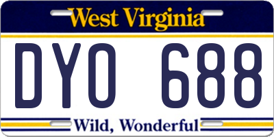 WV license plate DYO688