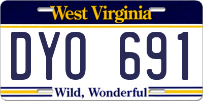 WV license plate DYO691
