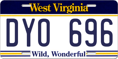 WV license plate DYO696