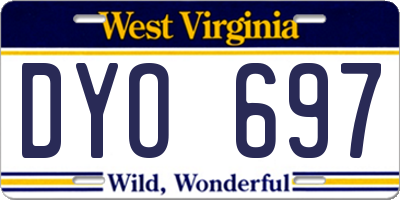 WV license plate DYO697