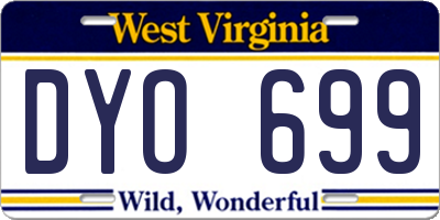 WV license plate DYO699