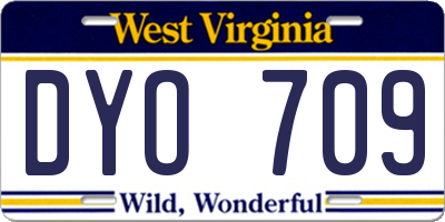 WV license plate DYO709