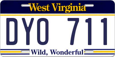 WV license plate DYO711