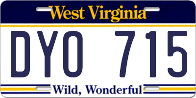 WV license plate DYO715