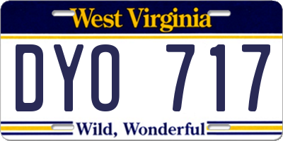 WV license plate DYO717